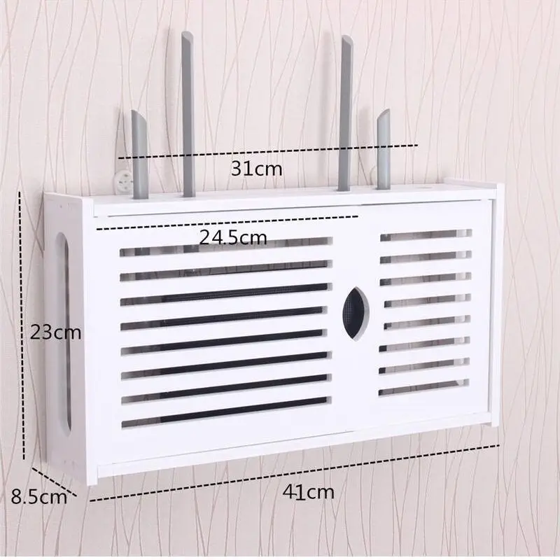 Экранирующая настенная подвесная коллекция Беспроводная гостиная полка для маршрутизатора стойка ТВ комплект-топ стеки коробка для хранения гнездо крышка шкафа - Цвет: MODEL H