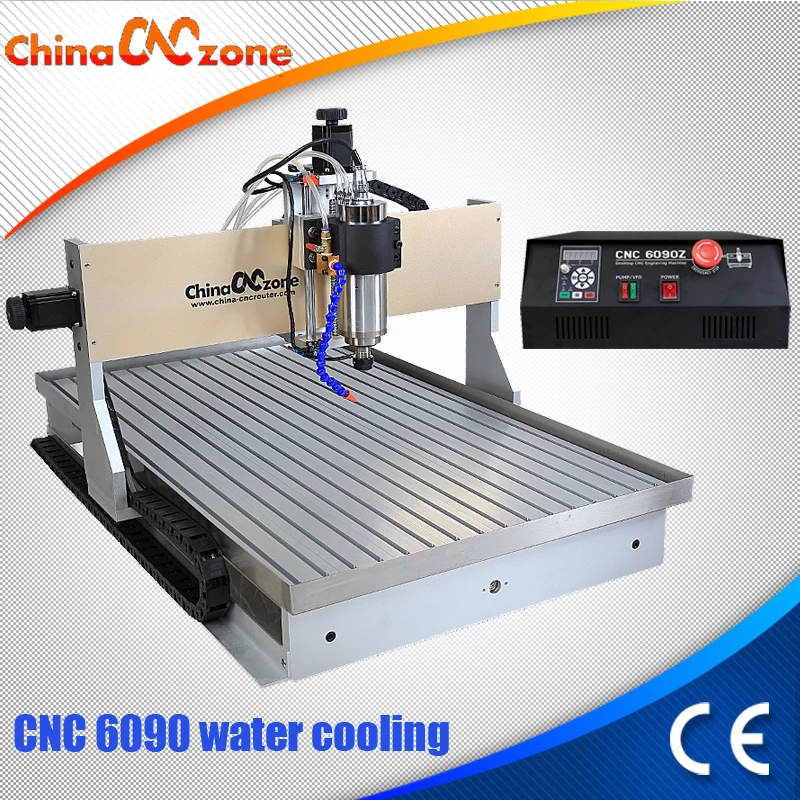 CNC 6090 гравировальный станок водяного охлаждения 2200 Вт 3 осевой алюминиевый медный