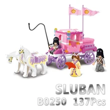 Modelo de Construção Compatível Com lego Lego Sluban B0250 137 pcs Modelo de Construção Kits Brinquedos Clássicos Menina Hobbies Carruagem Real