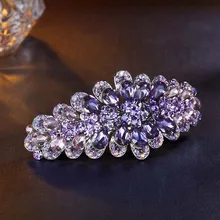 2017 Fashion Flower Hairpin Hair Clips for Women Luxury Full Imitation Crystal Hair Pin Barrette Hairpin Hairclips Ponytail Clip