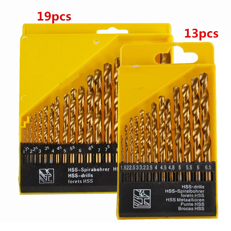 13pcs/19pcs lot HSS High Speed Steel Cobalt Drill Bit Set 1.5 6.5mm 1.5