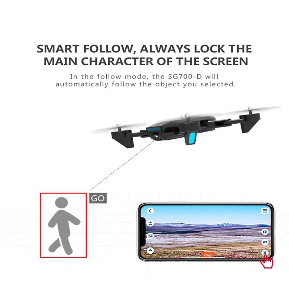 Дрон SG700D 4K HD двойная камера Wi Fi fpv оптический поток стабильная высота