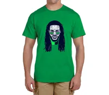Marshawn Lynch face 24 100% cotton t shirts short sleeve Mens o-neck fashion T-shirts fans gift 0216-15