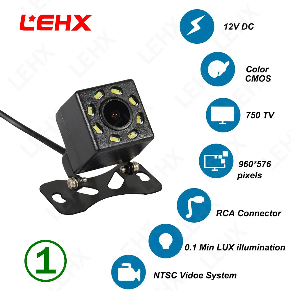 LEHX Водонепроницаемая камера заднего вида с функцией ночного видения 170