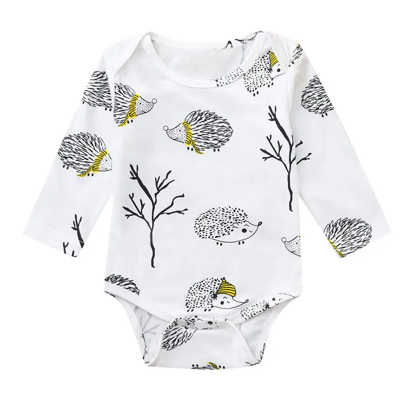 

Winter Baby Clothes Newborn Infant Baby Girls Boys Long Sleeve Cartoon Hedgehog Print Jumpsuit Romper Clothes Baby Romper #L5