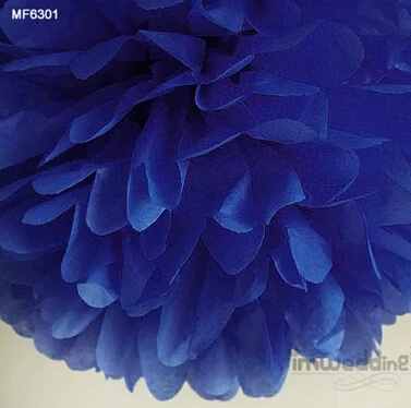30 см, 5 шт./лот, искусственные цветы, бумажный помпон из бумажной салфетки, Цветочные шары для дома, свадьбы, автомобиля, украшение для свадьбы, ремесла, Boda Supp - Цвет: deep blue