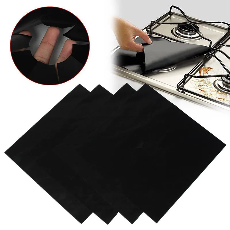 27x27cm 6PCS/Set Home Gas Stove Top Protectors Reusable Non Stick Gas