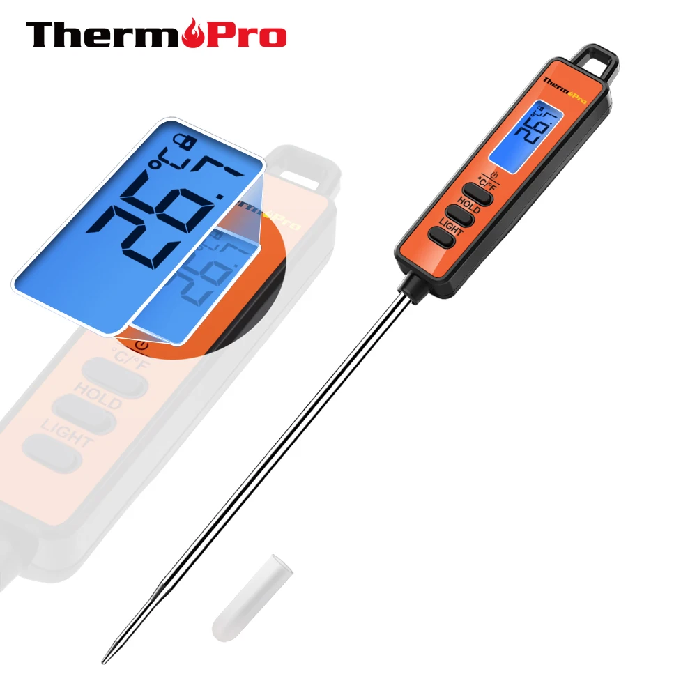 

ThermoPro TP15 Waterproof Digital Kitchen Thermometer for Meat Cooking BBQ Water Oven Thermometer Probe with Backlit Screen