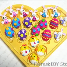 Заколки для волос Пасхальный день кролик яйцо курица смесь 10 стиль кабошон плоское основание 100 шт/партия 20-30 мм