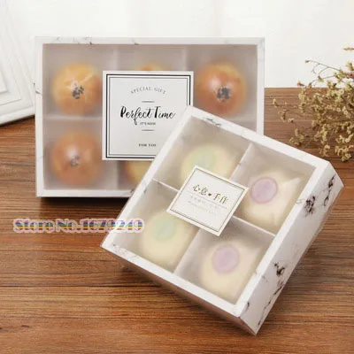 

50pcs/lot- 100pcs/lot Transparent Frosted Cake Box Dessert Macarons Mooncakes Boxes Pastry Packaging Boxes