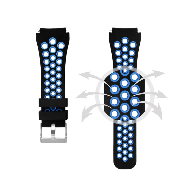 22 ремешок для samsung Galaxy watch 46 мм gear s3 Frontier/классический силиконовый сменный ремешок на запястье, резиновый браслет, ремень, аксессуары - Цвет ремешка: blue