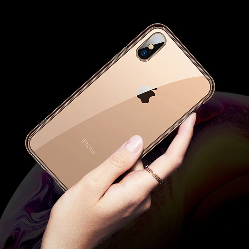 

New Nano Explosion-proof Glass Phone Case For iPhone X/XR/XS MAX Transparent Back Cover For iPhone 6s 7 8 Plus Case Caixa