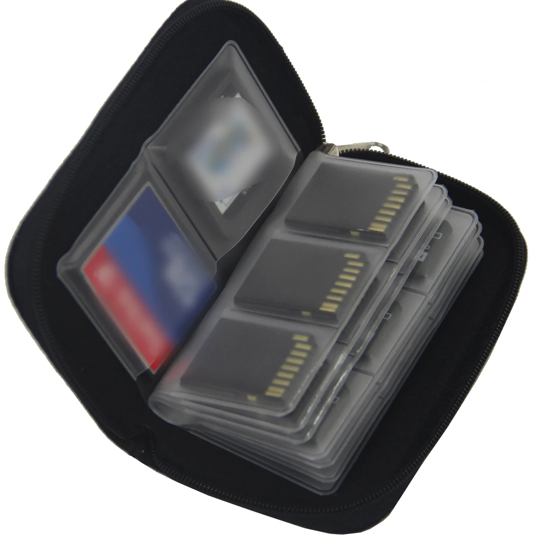 Питьевой 22 с карманом для карт SD SDHC MMC CF устройство чтения карт памяти Micro SD слот для карт памяти для хранения футляр для переноски Чехол Держатель Слот для карт памяти сумка черного цвета