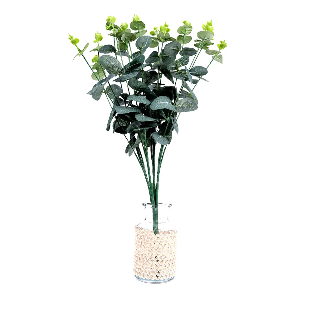 

New Arrival Creative Artificial Fake Leaf Eucalyptus Plant Green Leaves Decorative Flowers For Wedding Party Xmas Home Decor