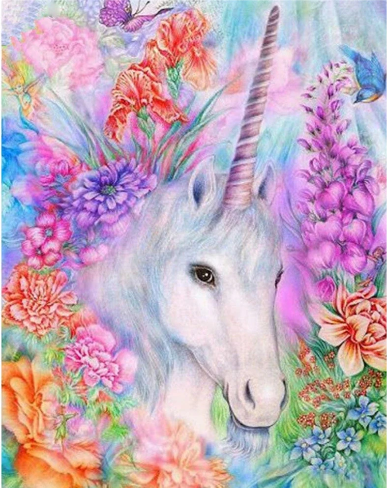 

5D Diamond embroidery Animal unicorn scenery Flower rhinestones Cross Stitch DIY diamond painting love gift