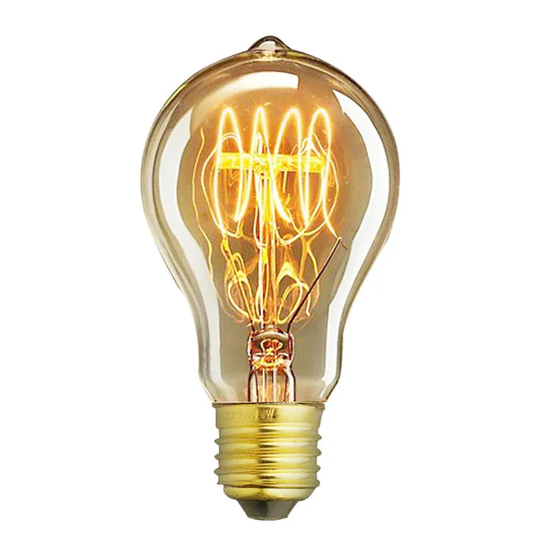 Lote Edison Lâmpada Dimmable A19 40 w E27 A60 60 Wam Branco Retro Decorativo Incandescente Vintage Luz 220-240 v 4 Pçs - 4 Lâmpadas incandescentes