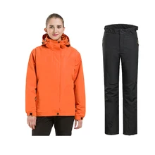 Женская зимняя теплая водонепроницаемая куртка 2в1+ брюки охотничьи водоотталкивающие Костюмы комплект куртка пальто альпинистский костюм для ходьбы