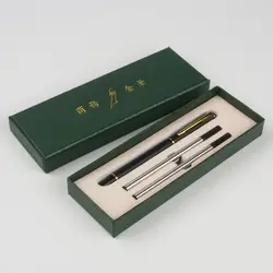 Роскошная качественная матовая черная деловая офисная Средняя Ручка-роллербол новый комплект подарочной ручки