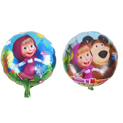 Lucky 100 шт./лот 18 дюймов мультфильм Marth воздушный шар Маша Медведь фольга гелий поставка шаров для праздников воздушные шары для украшения - Цвет: Mixed