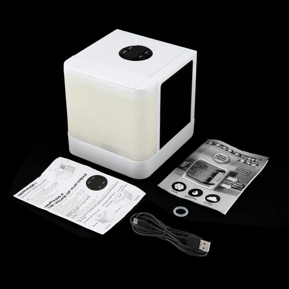 

Mini USB Portable Air Conditioner Humidifier Purifier 7 Colors LED Desktop Cooling Fan for Office Home Outdoor Travel Air Cooler