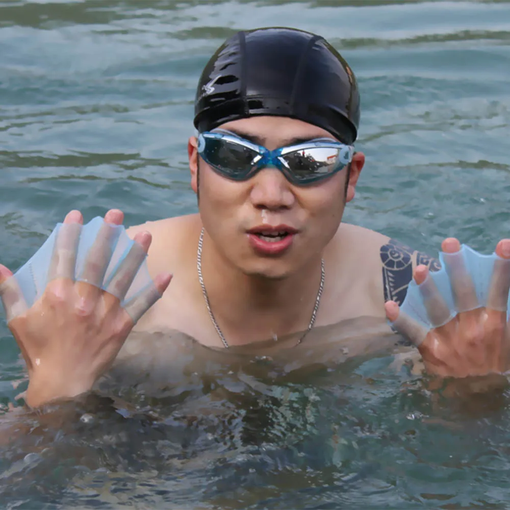 1 пара плавники для плавания ручной веб силиконовые ласты тренировочные перчатки для женщин и мужчин детские перчатки