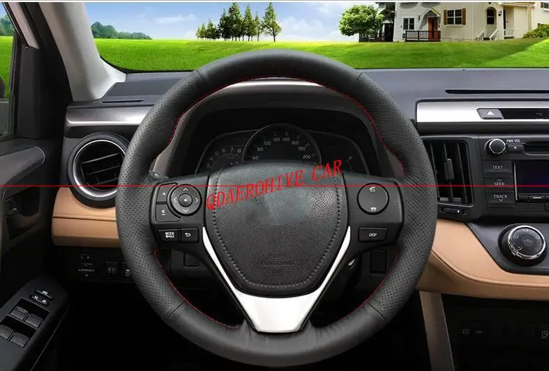 QDAEROHIVE Artificial micro fiber Leather Car Steering Wheel Cover for