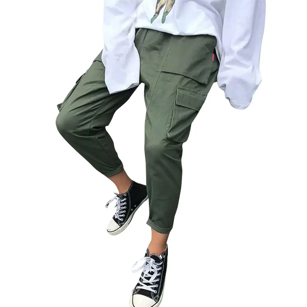 

Yfashion Men All Match Multi Pockets Casual Solid Color Overalls Pants High Quality Simple Natural Boy Pants 2019