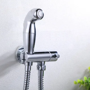 

WC Bidet Faucet Modern Chrome Polish Brass Handheld Portable Water Wash Cleaner Hose Shattaf Sprayer Female Urinal Shower Kit