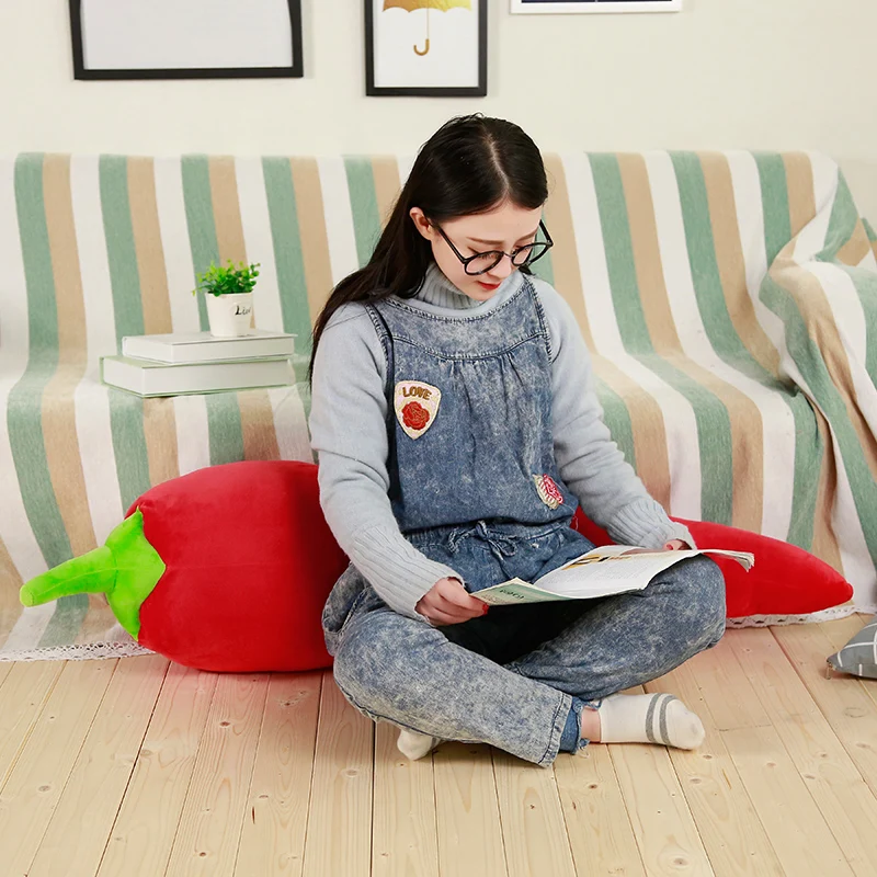 BABIQU 1pc 50-125cm Simulation Red Chili Ginger Multi Sizes Lifelike Plant Pillow Plush Toy Soft Stuffed Cushion Child Cute Gift