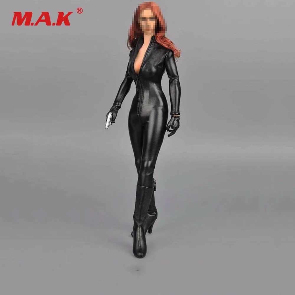 Женская одежда в масштабе 1/6 для фигурок 12 дюймов черный женский комбинезон
