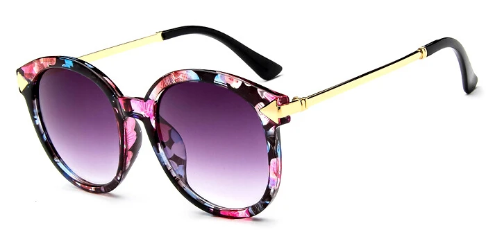 Остроконечная золотая металлическая ножка Солнцезащитные очки женские популярные круглые зеркальные солнцезащитные очки дизайнер бренда женской одежды Серебряные Солнцезащитные очки - Цвет линз: C1