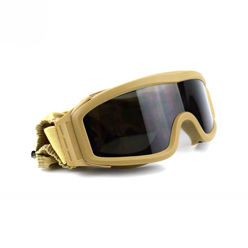 Спортивные солнцезащитные очки для улицы, ветрозащитные защитные очки, военные очки с 3 линзами, тактические очки