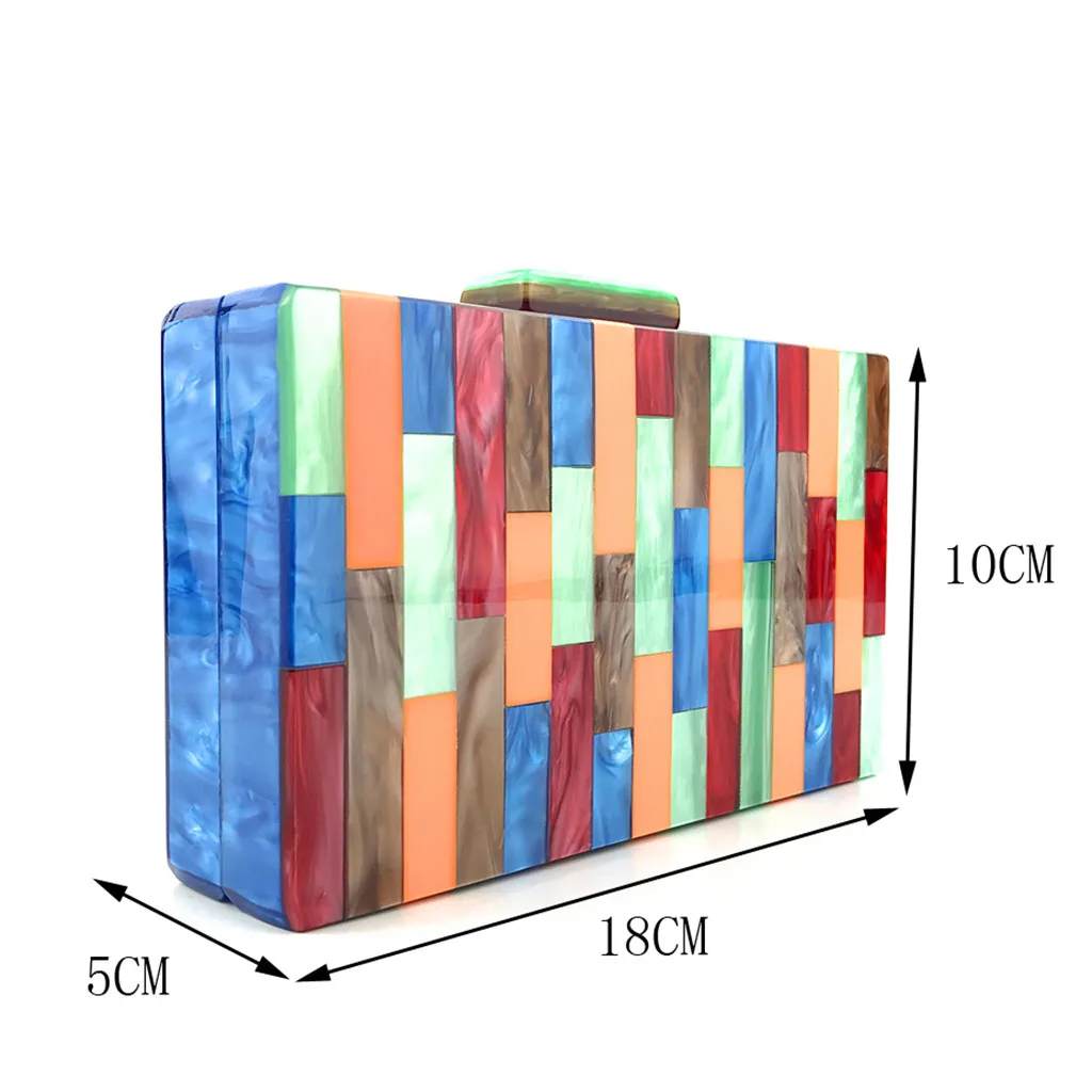 Женская вечерняя сумка с геометрическим узором, цветная акриловая коробка, вечерние сумки, клатч, роскошный бренд, женская сумка-мессенджер, кошелек для телефона