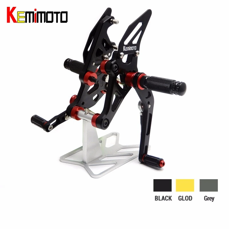 

KEMiMOTO For Yamaha MT-07 FZ-07 MT07 CNC Adjustable Rear Set Rearset Footrest for YAMAHA MT-07 FZ-07 FZ 07 2014 2015 2016 2017