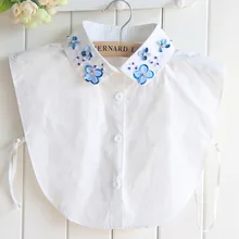 Falsa-camisa con cuentas de Orquídea desmontable para mujer, Cuello de camisa falso, Cuello de camisa falso, Kraag, personalizado