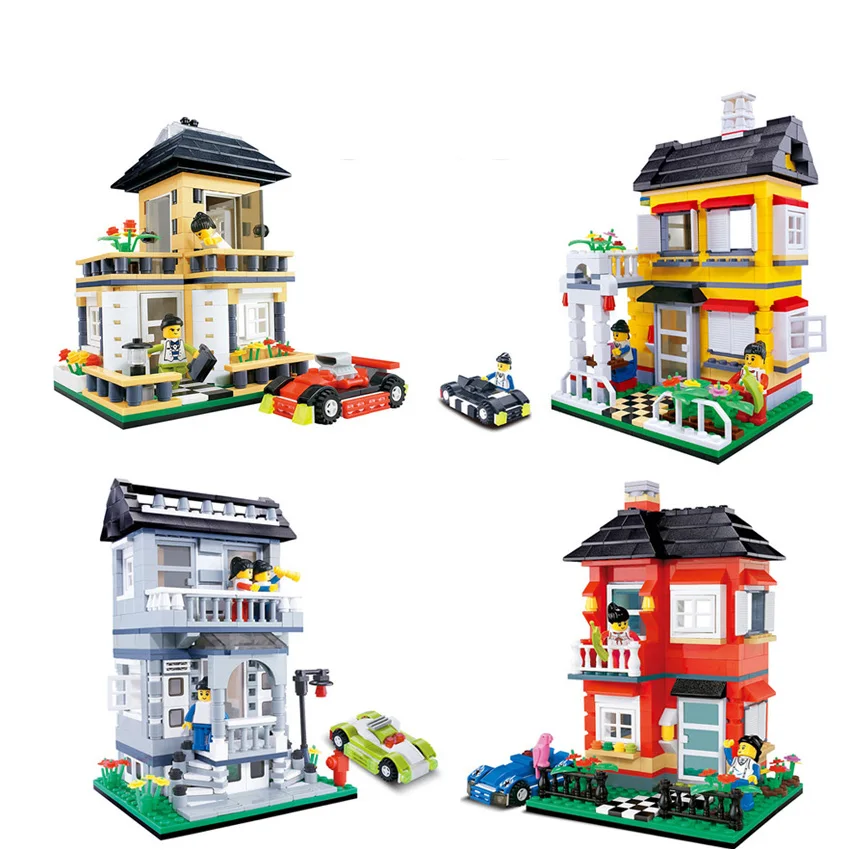 WANGE Apartment Country House Series DIY Model Building Block Set Brick 2017 Educational Toys For Children