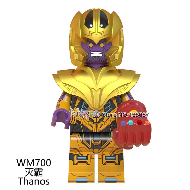 

WM700 Marvel Villain Thanos Gold Armor Infinity Glove Gauntlet With Power Stones Building Blocks Boys Toys Avenger Endgame Hulk