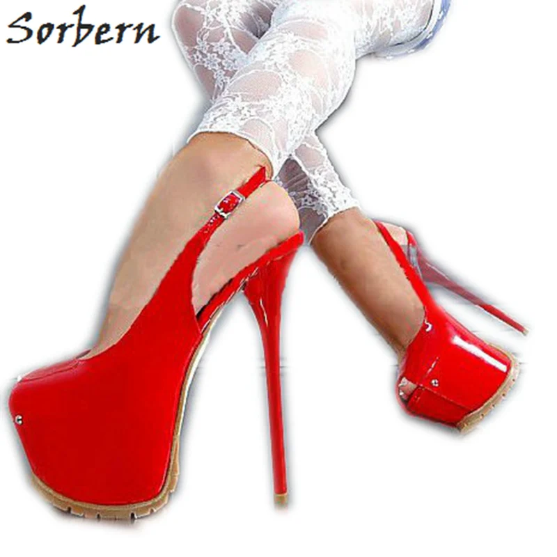 Sorbern Red Super High Heel Night Club Shoes Women Custom Colors
