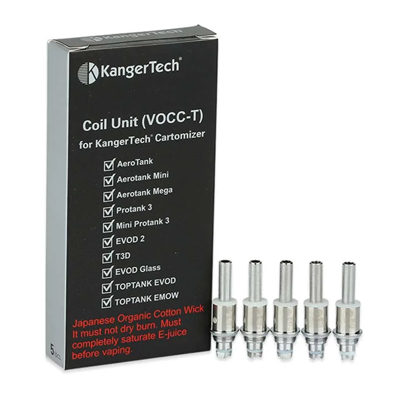 5 шт. оригинальный Kanger VOCC T 1. Ом/1. 8 Ом/1 2 Ом катушки форсунки головки для TOPTANK