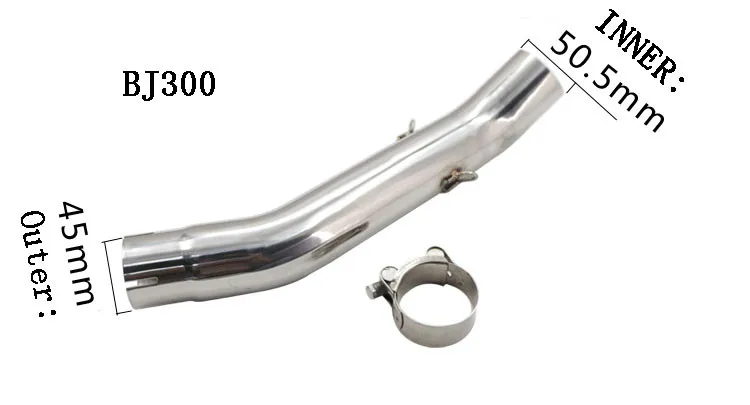 

Stainless Steel Outer 45mm BJ300 BJ600 Modified Motorcycle Exhaust Pipe Muffler Escape Connecting Pipe Front Link Pipe Mid Pipe