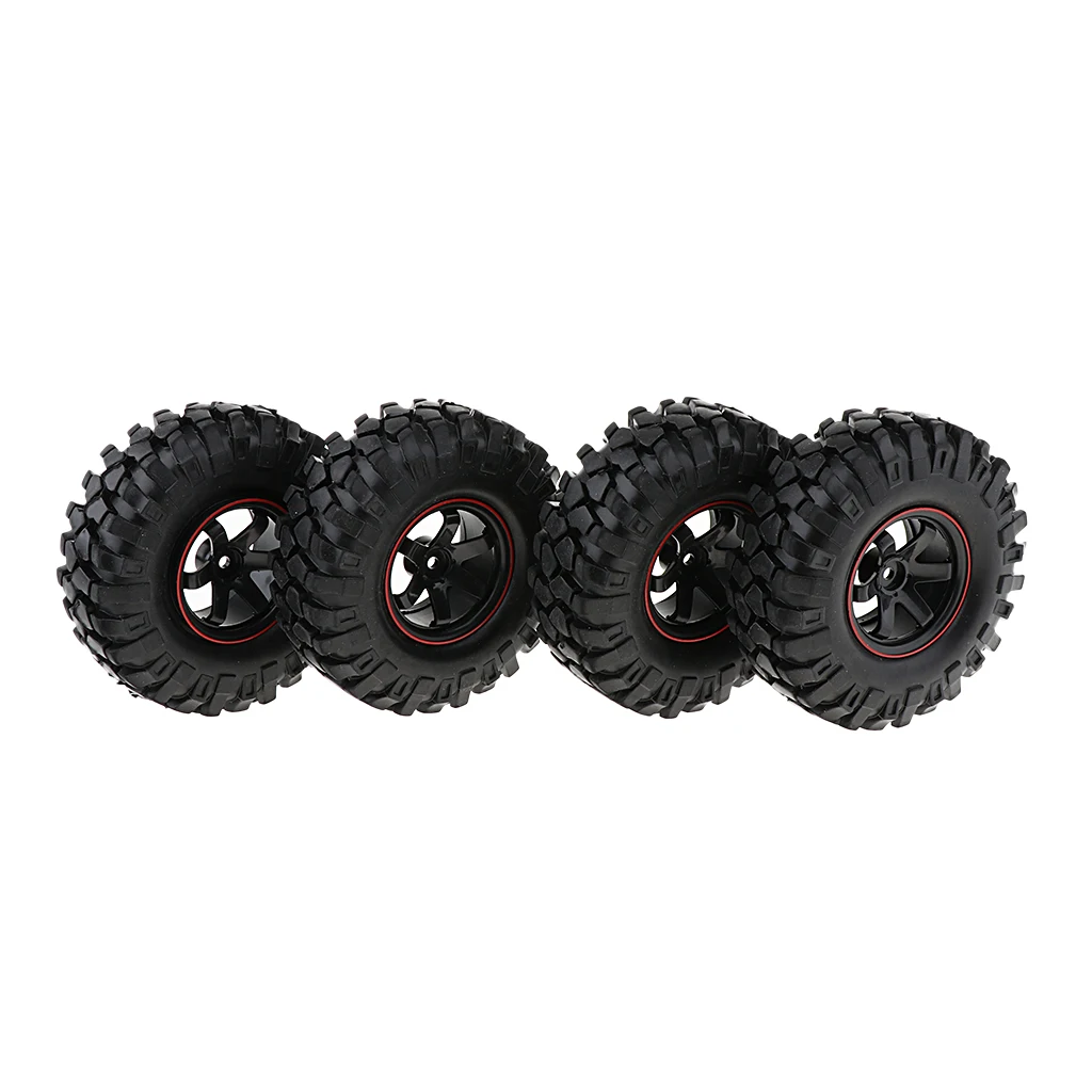 MagiDeal 1/10 Scale 108mm Dia Black Rubber Tire Tyres w/ Wheel Hex Rim Metal for Axial SCX10 D90 RC Crawlers Truck Parts