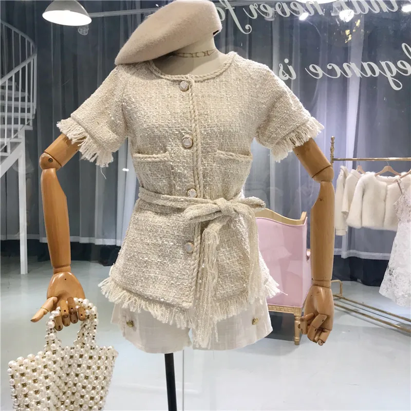 Courtes Femmes Tempérament Frange breasted Slim Veste De Manches 1 Unique Nouvelle coréen Tops Courte D'été À qTI5FA