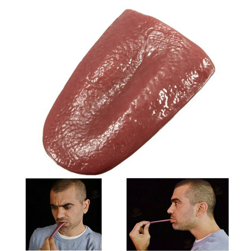 

1 Piece Trick Funny Rubber Prank Fake Tongue Stretch Magic Fake Tongue Toys for Joke Trick Novelty Horror Magic Toys for Gifts