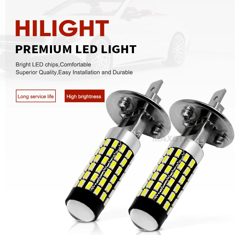 2x H1 H3 880 881 огни автомобиля белый 6000 K DC 12 V-24 V 3014 78 smd линзы светодиодный лампы светодиод противотуманный лампы вождения Запуск