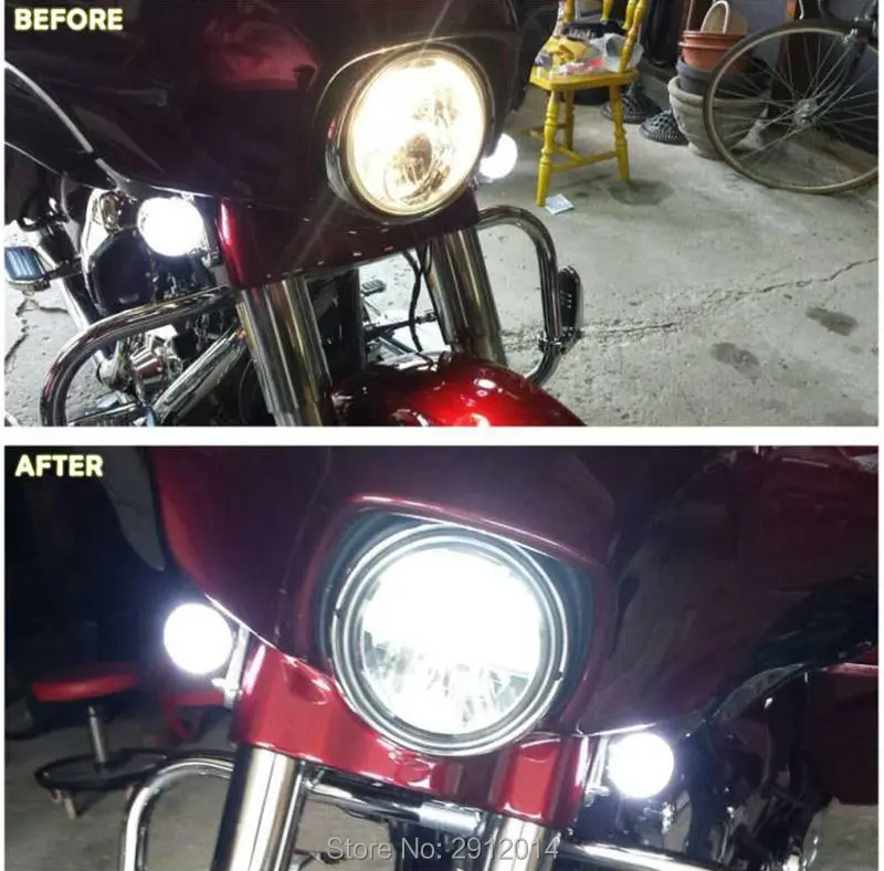 Круглый светодиодный фонарь для мотоцикла 7 дюймов Высокий Низкий Луч Harley светодиодный налобный фонарь для Yamaha V-star 650 1100 Road Star