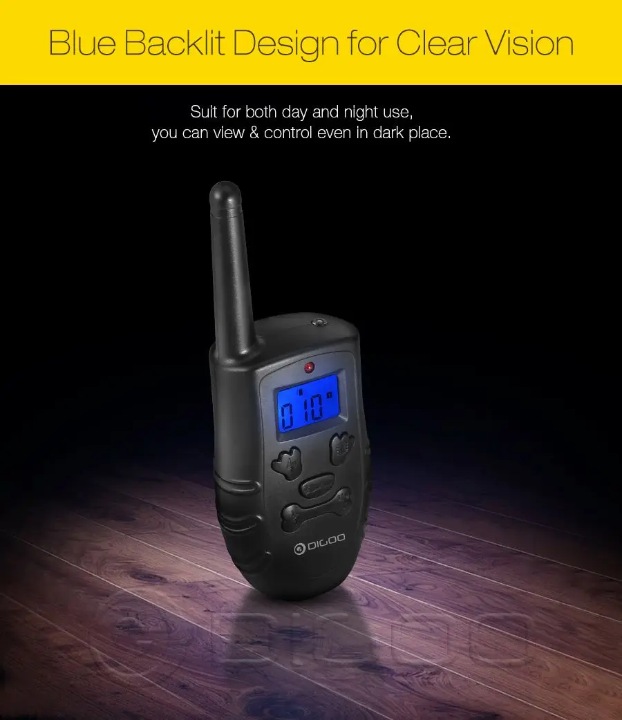 Digoo DG-PPT1 Rechargeable Trainer Waterproof Stop Barking Collars Remote Dog Training Collar