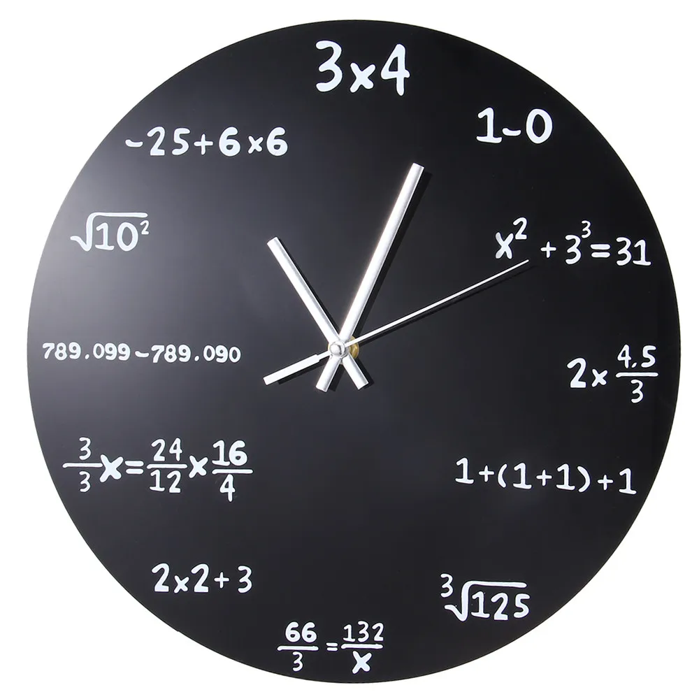 Large Creative Wall Clock Mathematics Blackboard Pop Quiz Clock Modern Design Big Wall Watches For Living Room Wall Home Decor1