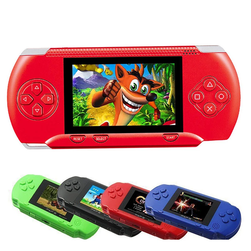 

16 Bit PXP3 Handheld Game Player Video Gaming Console with AV Cable+2 Game Cards Classic Child Family Video PXP 3 Game Console