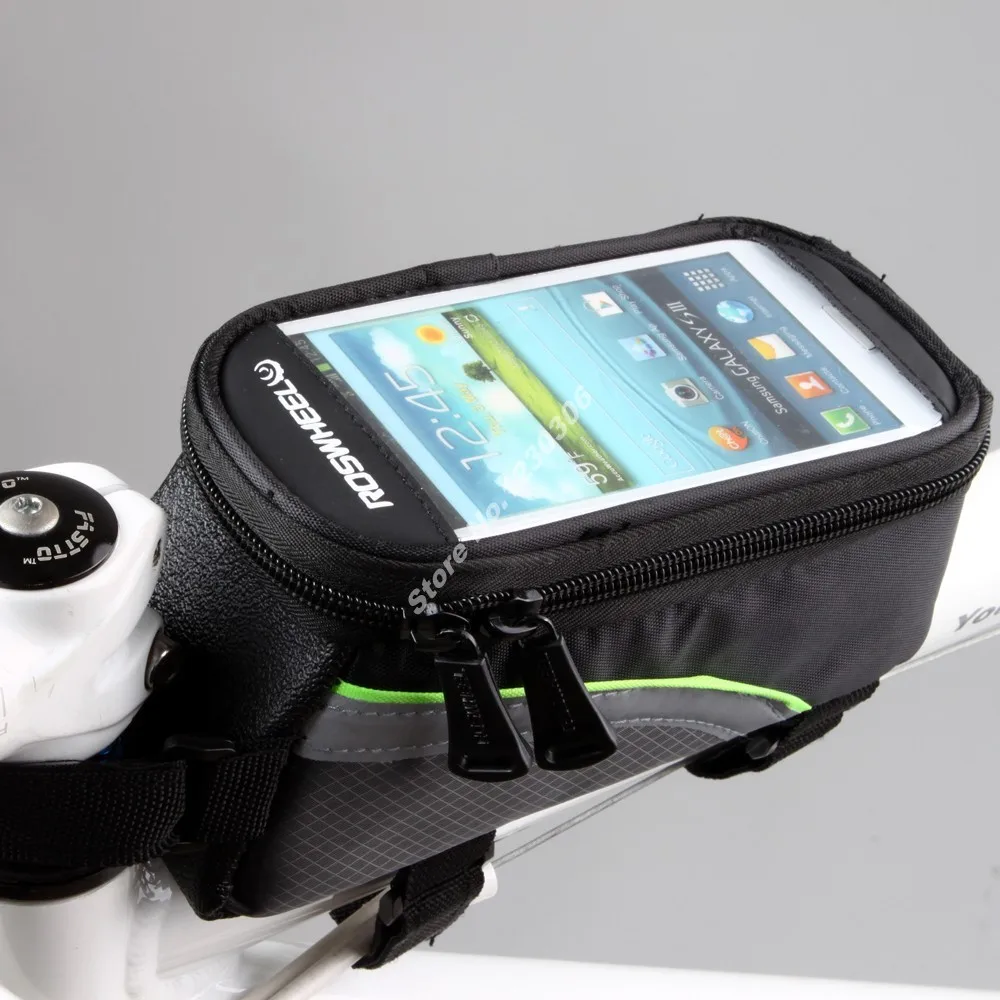 Perfect ROSWHEEL Hot Sale Bicycle Accessories Cycling Bike   Frame Front Tube Touch Screen Bags Panniers Holder   Pouch for Cell Phone 15