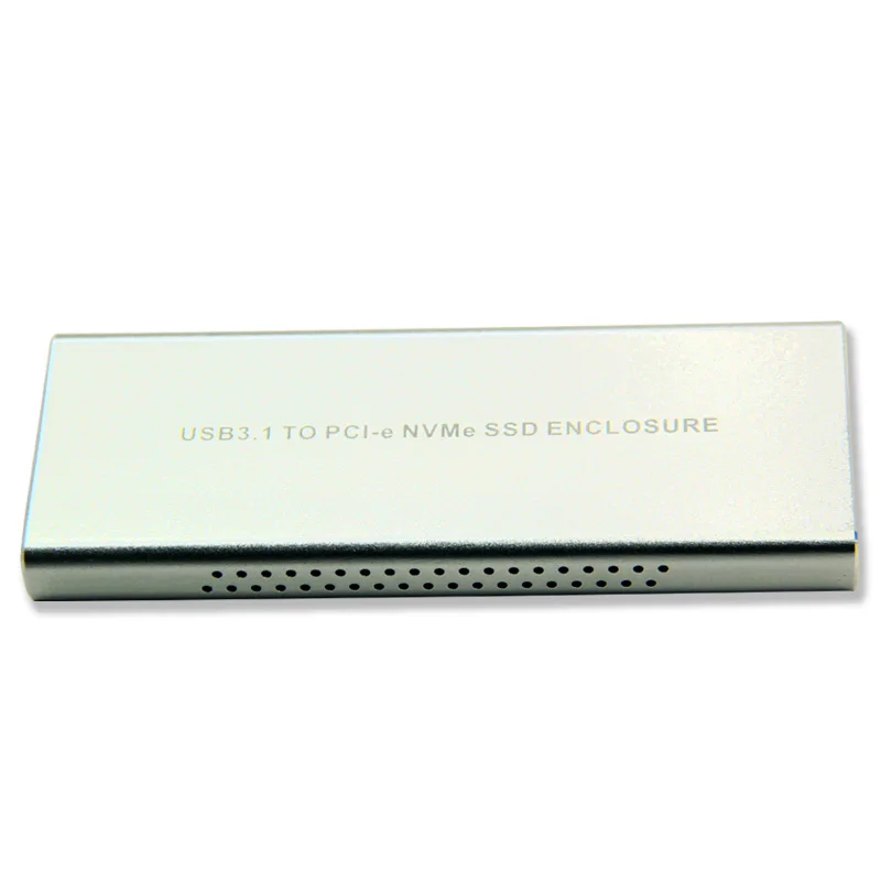 Серебристый алюминиевый чехол для жесткого диска USB3.1 к PCIE NVME M2 SSD корпус с кабелем